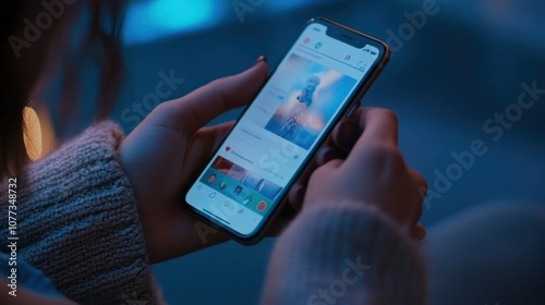 Person Scrolling Through Social Media on a Smartphone