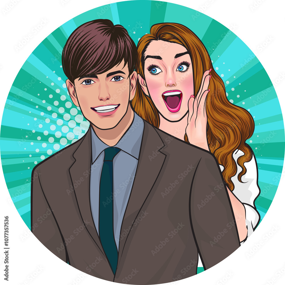 person shocked upon hearing gossip secret pop art comic cartoon person shocked upon hearing gossip secret pop art comic cartoon