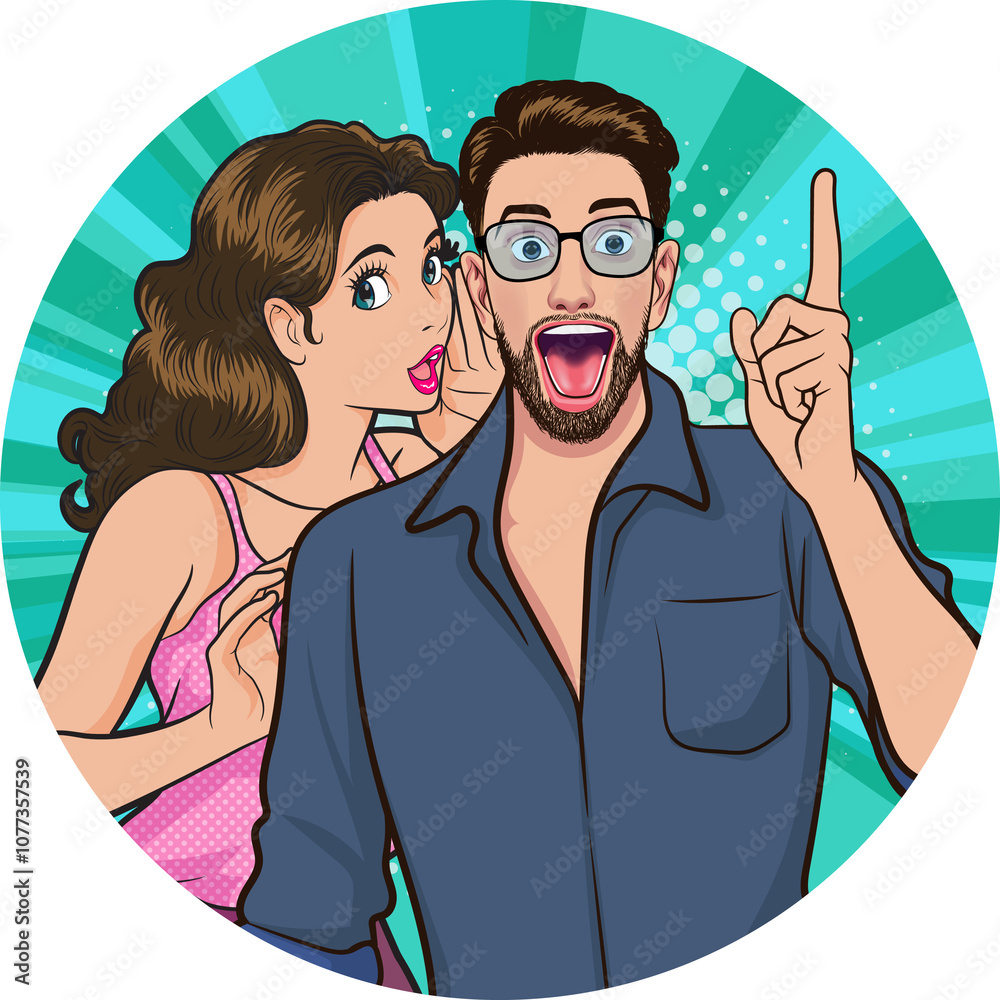 person shocked upon hearing gossip secret pop art comic cartoon person shocked upon hearing gossip secret pop art comic cartoon