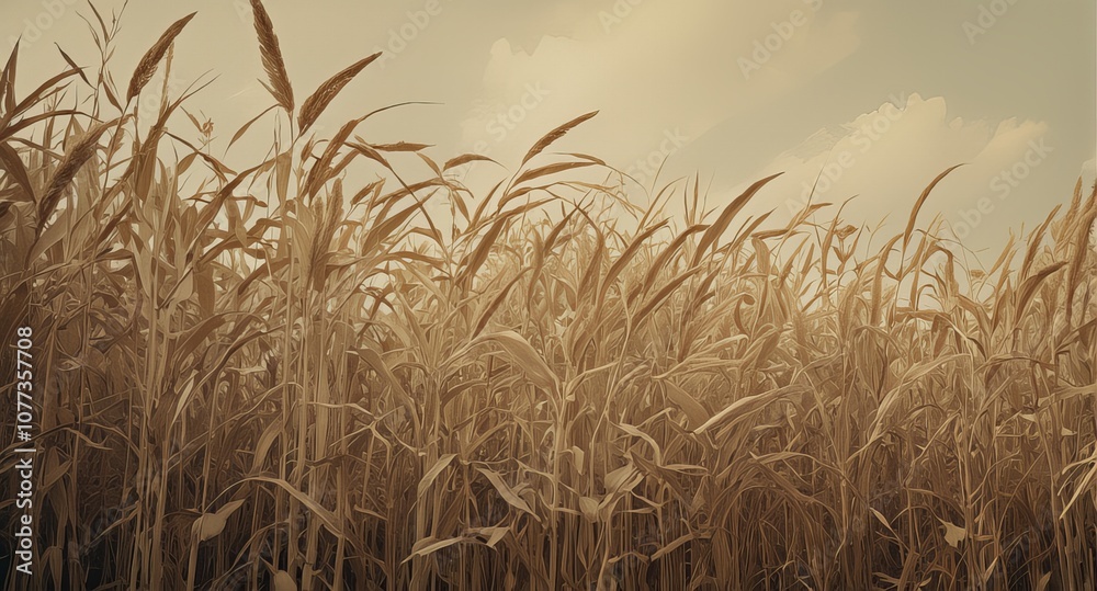 Golden field of tall grass under a warm, soft sky, capturing a natural and rustic atmosphere reminiscent of late summer or autumn. Golden field of tall grass under a warm, soft sky, capturing a natural and rustic atmosphere reminiscent of late summer or autumn.