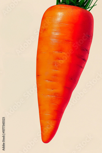 Fresh organic carrots in poster art style, Generative AI