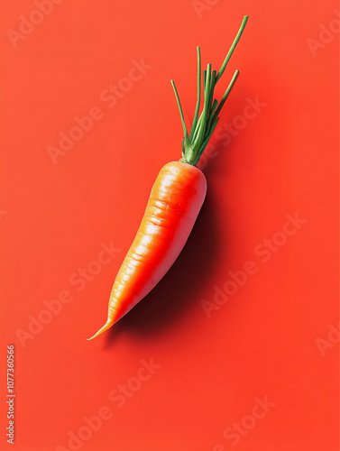 Fresh organic carrots in poster art style, Generative AI