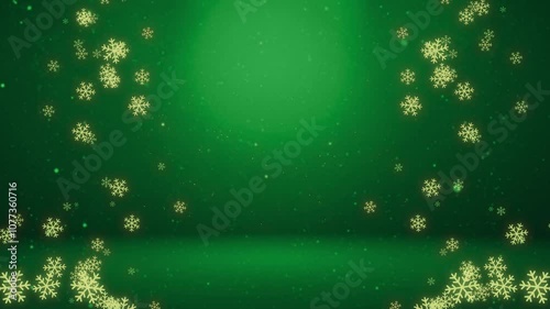 Green Snowflake Background