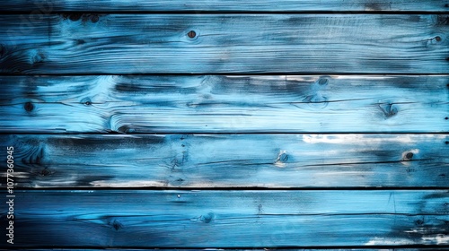 Rustic blue wood panel background with natural grain details photo