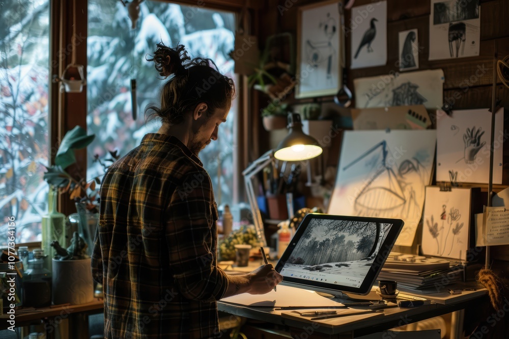 Creative Professional Sketching Ideas in a Cozy Art Studio for Inspiring Design Projects Creative Professional Sketching Ideas in a Cozy Art Studio for Inspiring Design Projects