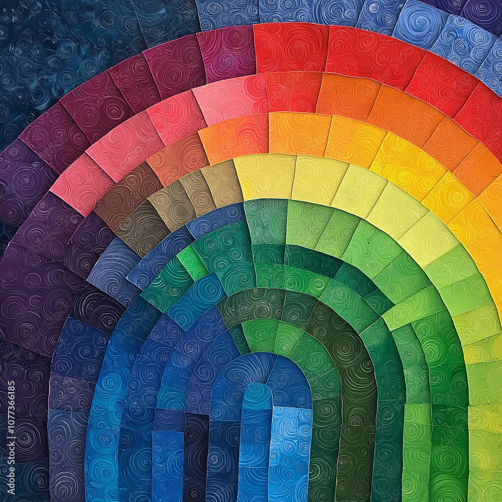 Obraz premium レインボーカラーのデザイン壁紙