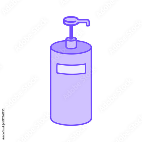 Lavender hair lotion bottle in doodle style isolated. Drawn illustration of hair lotion, perfect for showcasing hair lotion benefits and enhancing hair care routines for soft, manageable hairstyle.
