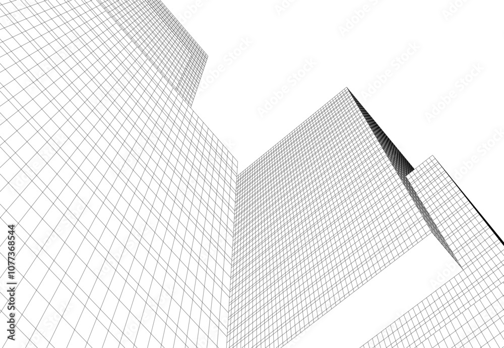 Fototapeta premium abstract architecture building vector drawing