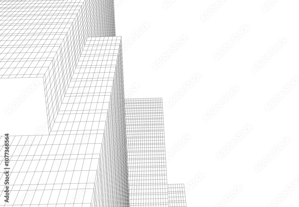 Fototapeta premium abstract architecture building vector drawing