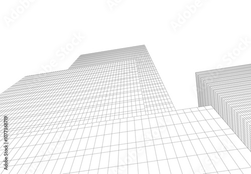 abstract architecture building vector drawing