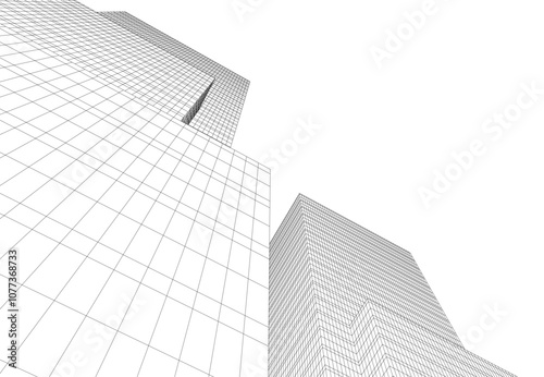 abstract architecture building vector drawing