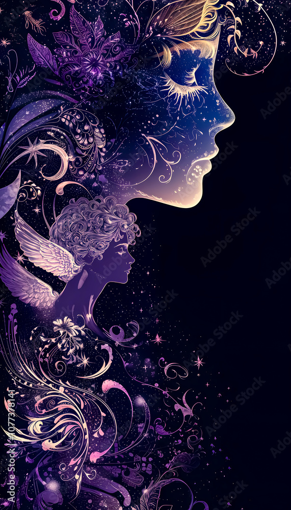 Fototapeta premium Silhouette of women. Concept of femininity. Dramatic atmosphere.