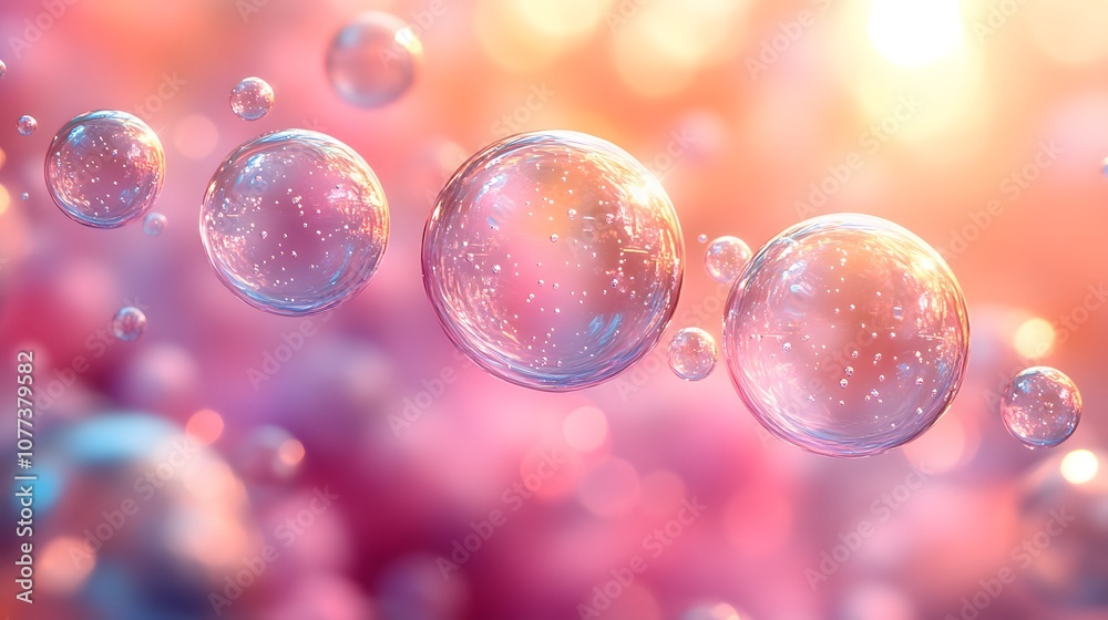 A close-up of colorful bubbles floating against a soft, dreamy background. A close-up of colorful bubbles floating against a soft, dreamy background.