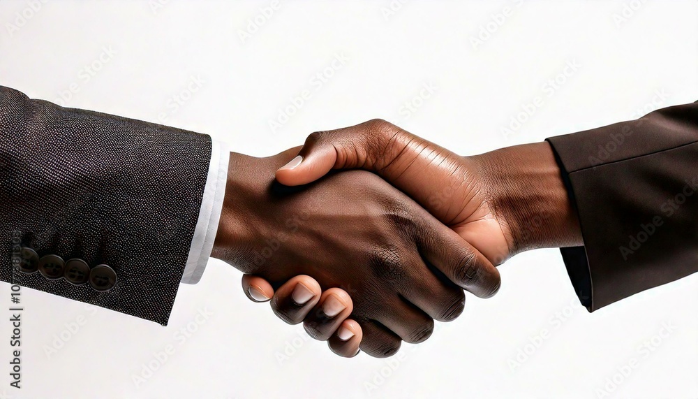 handshake between two people with a dark skin tone