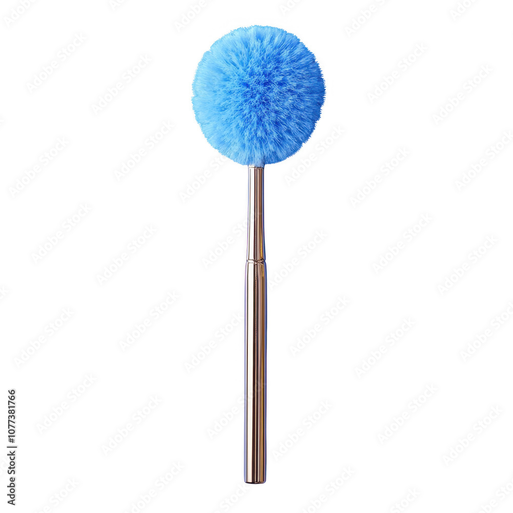 Soft Blue Feathery Duster on a Metallic Handle Soft Blue Feathery Duster on a Metallic Handle