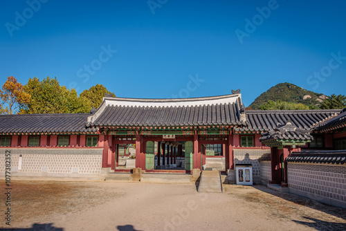 Seoul, South Korea - October 20 2024 "Beautiful architecture of Gyeongbokgung Palace in Seoul"