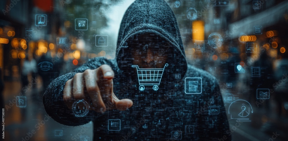 Fototapeta premium Cyber Threat in E-commerce