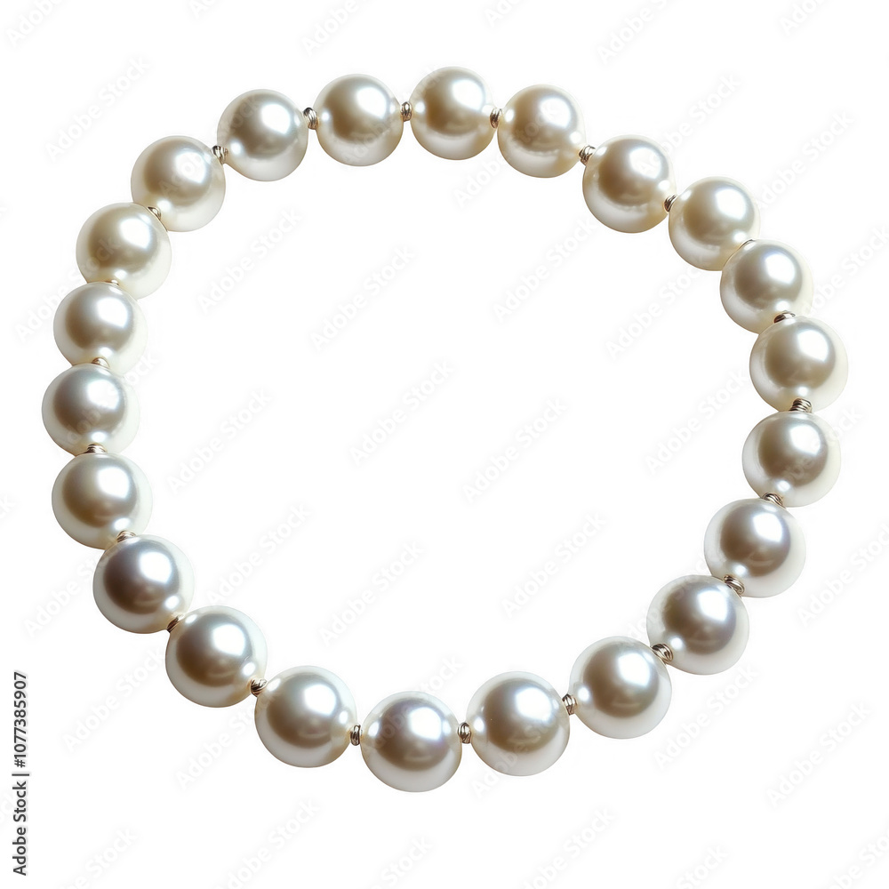 Elegant Pearl Necklace on White Background Elegant Pearl Necklace on White Background