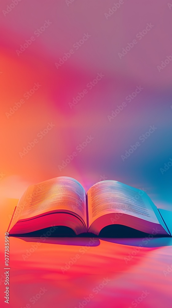 brightly colored photograph of open book on table with blurry background brightly colored photograph of open book on table with blurry background