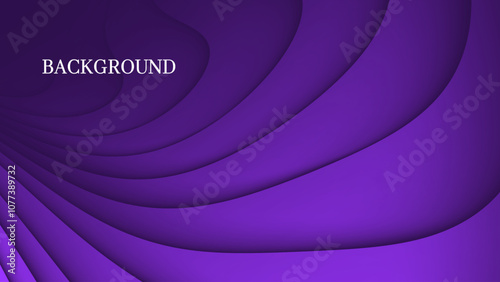 Dark purple abstract background with 3d wavy texture and gradient shades, dynamic curve shapes	
