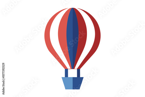Hot Air Balloon Line Drawing - Colorful and Isolated Icon