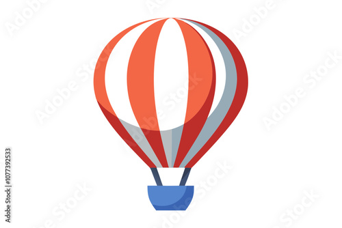 Hot Air Balloon Line Drawing - Colorful and Isolated Icon