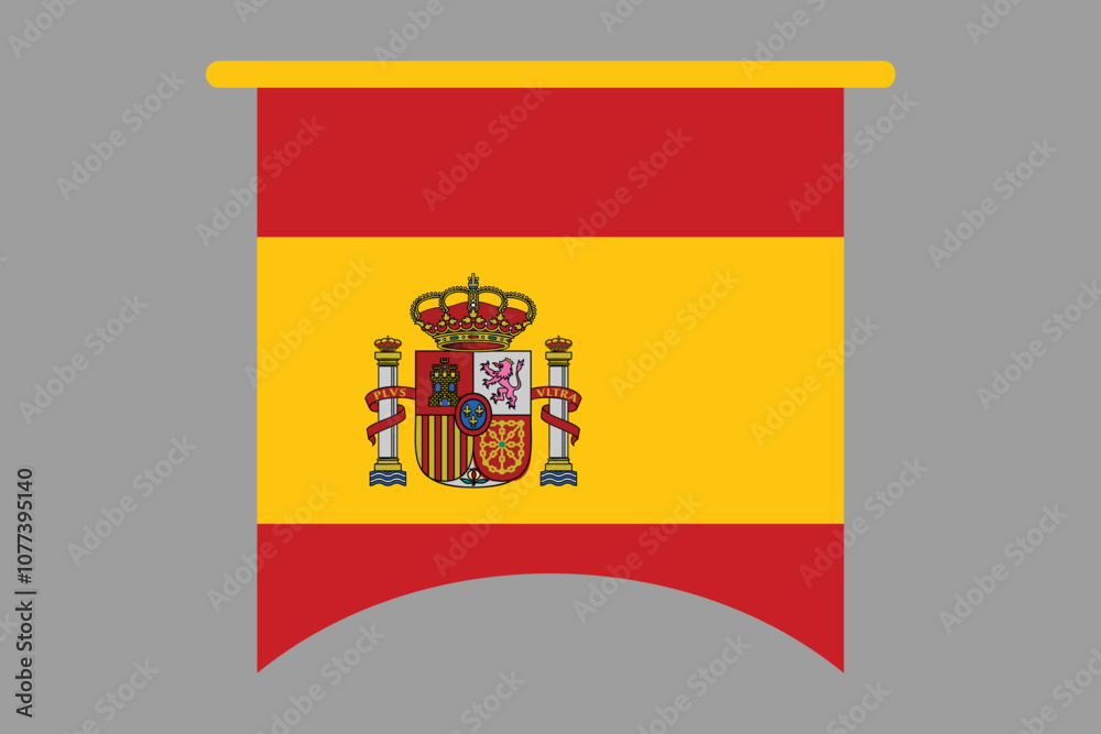 Obraz premium Spain flag, The flag of Spain, Flag of Spain national country symbol illustration Vector, Rectangle Spain flag illustration, Flat vector illustration