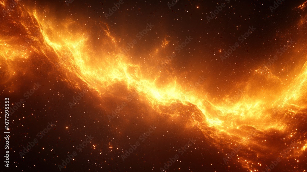Abstract fiery nebula with stars. Abstract fiery nebula with stars.