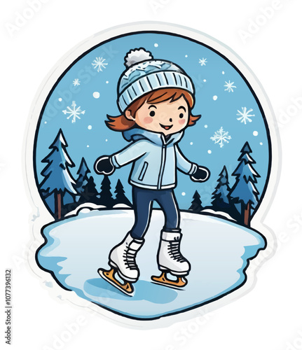 ice skating girl vector