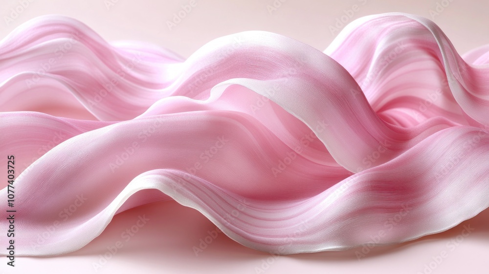 Obraz premium Abstract pink and white flowing liquid texture.