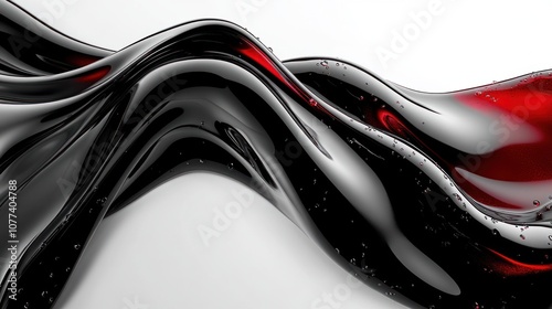 Wallpaper Mural Abstract red and black liquid flowing on a white background. Torontodigital.ca