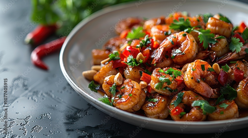 Shrimp Stir Fry Recipe with Chili and Peanuts Shrimp Stir Fry Recipe with Chili and Peanuts