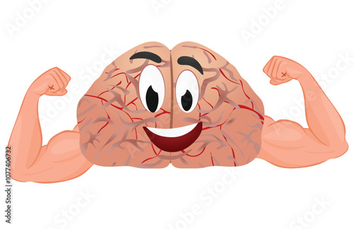 Heart emoticon with muscles. vector