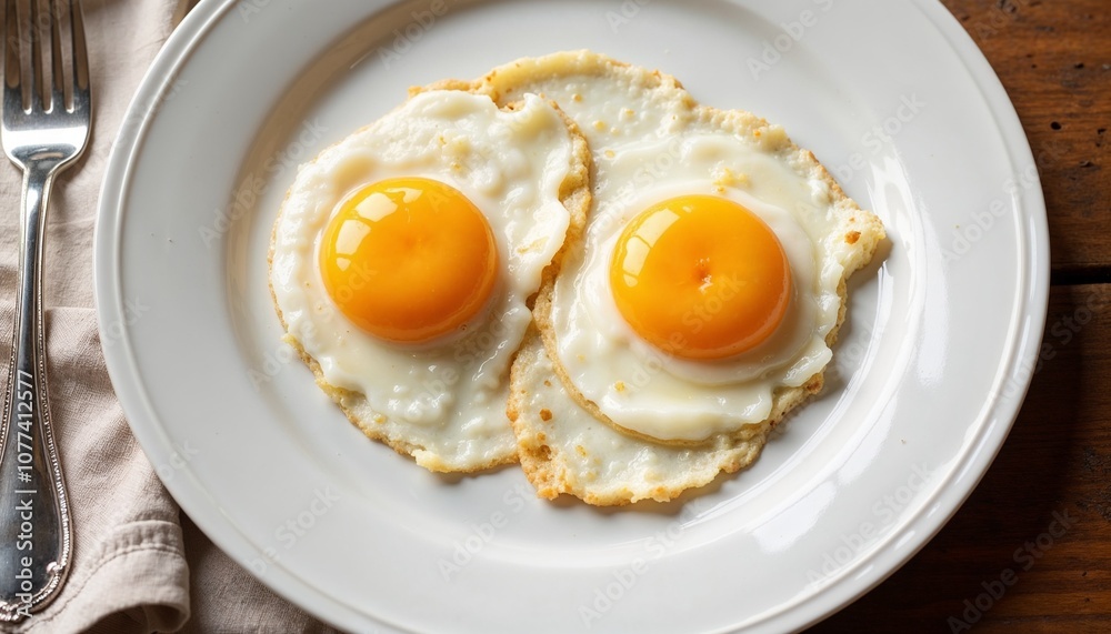 Fried Eggs, Two Egg Breakfast, Classic Morning Meal Fried Eggs, Two Egg Breakfast, Classic Morning Meal