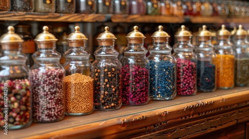 Assortment of Spices in Glass Jars