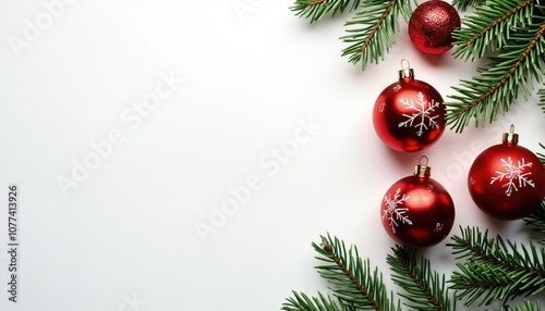 Red Christmas ball on branch