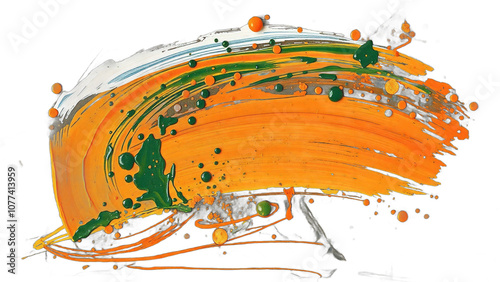 Paint stroke isolated on transparent background.