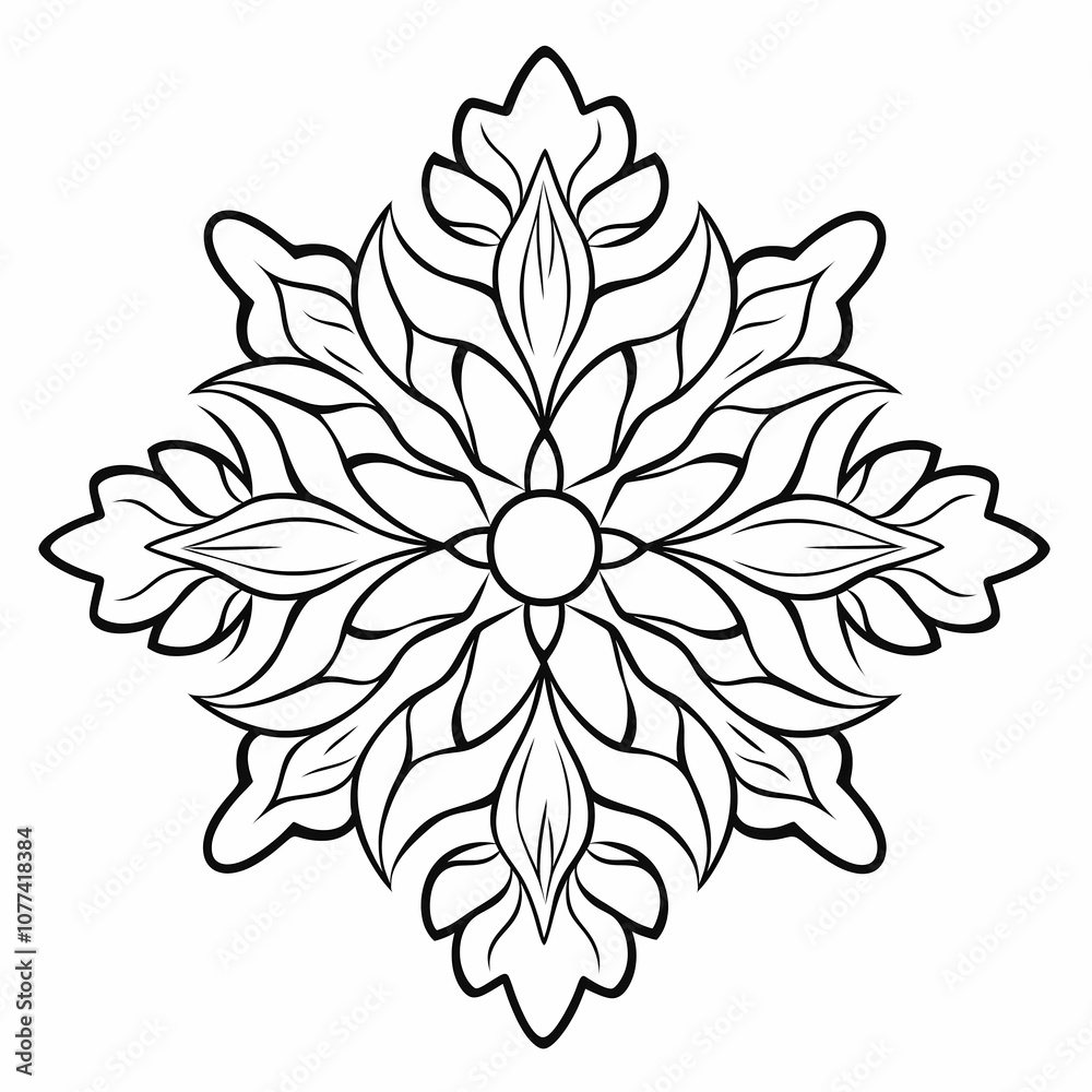 Snowflake on white background