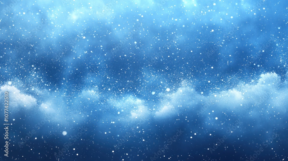 Blue sky with white clouds and sparkling stars. Blue sky with white clouds and sparkling stars.