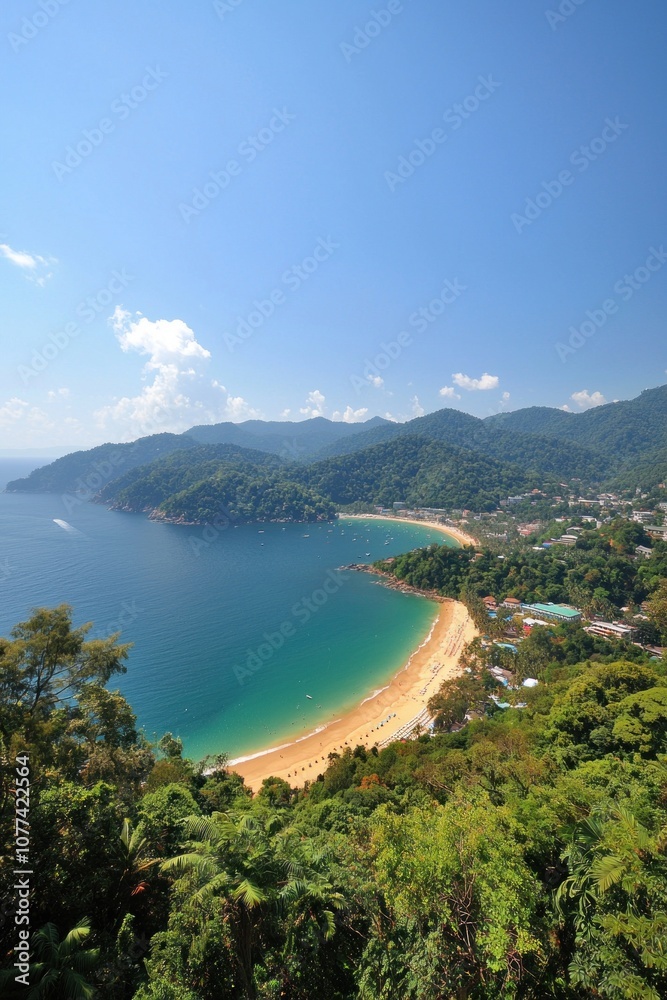 Obraz premium Explore the breathtaking coastal beauty of tropical landscapes and serene beaches