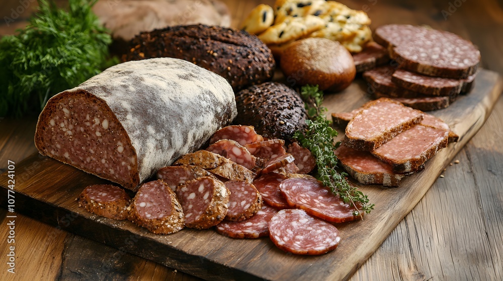 Rye bread with a selection of cold cuts Rye bread with a selection of cold cuts