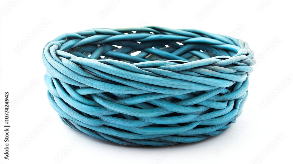 Isolated blue basket on white with clipping path.