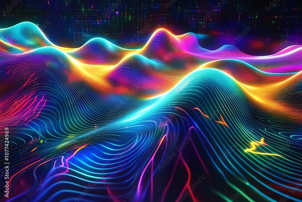 custom made wallpaper toronto digitalModern wallpaper with a holographic texture and shifting lines.