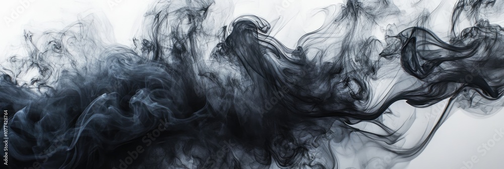 Abstract layers of black fog smoke on white background Abstract layers of black fog smoke on white background