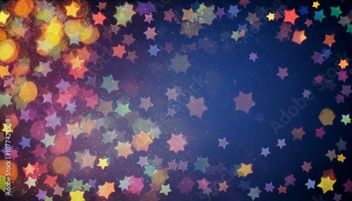 colorful bokeh background with stars