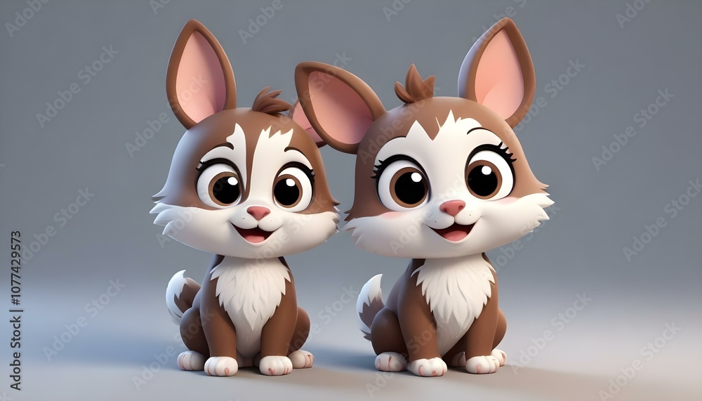 Fototapeta premium Animales de dibujos animados