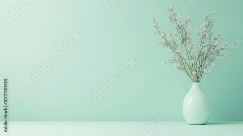 calming soft mint green color background with no texture