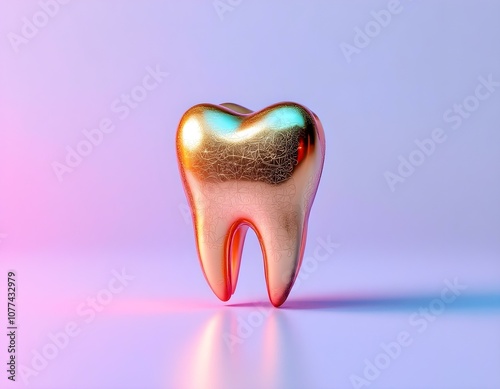 Premium Gold Tooth with Intricate Engravings and Mirror-Like Finish on White Background – High-Quality Luxury Dental Jewelry Concept