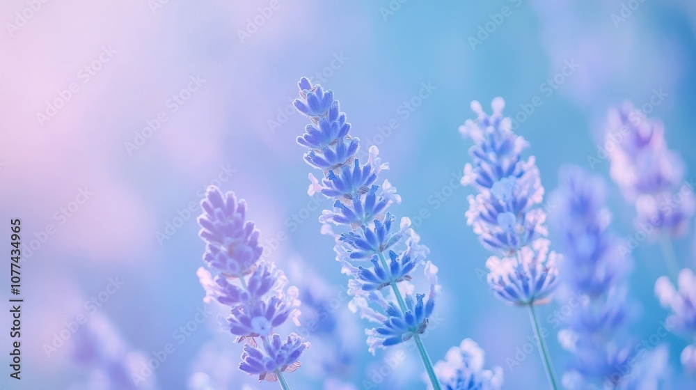 Naklejka premium soft pastel gradient from blue to lavender for a delicate and tranquil look