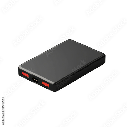 Sleek and Compact Portable Power Bank with USB Charging Ports